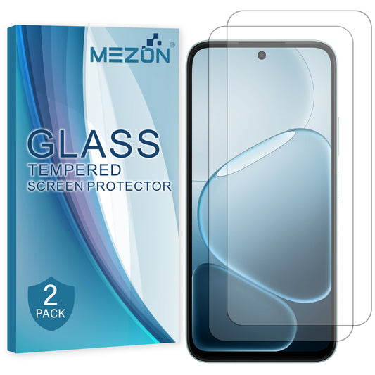 [2 Pack] MEZON Tempered Glass for OPPO A6x 4G Crystal Clear Premium 9H HD Case Friendly Screen Protector (OPPO A6x 4G, 9H)