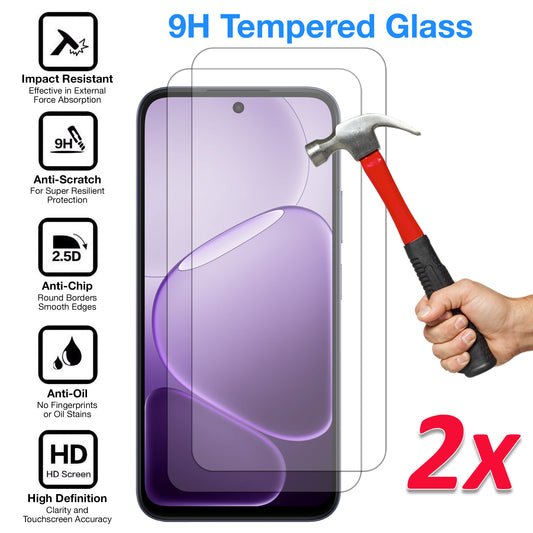 [2 Pack] MEZON Tempered Glass for OPPO A6x 5G Crystal Clear Premium 9H HD Case Friendly Screen Protector (OPPO A6x 5G, 9H)