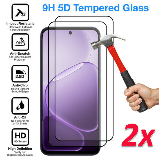 [2 Pack] MEZON OPPO A6x 5G Full Coverage Tempered Glass Crystal Clear Premium 9H HD Screen Protector (OPPO A6x 5G, 9H Full)