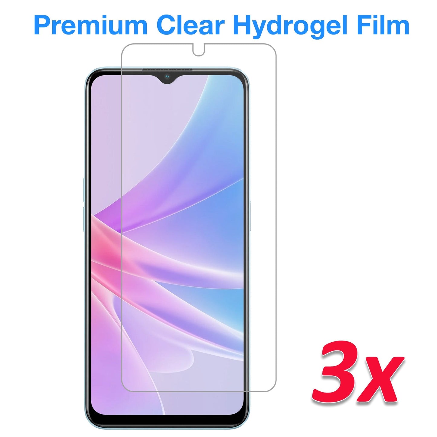 [3 Pack] MEZON OPPO A57 Premium Hydrogel Clear Edge-to-Edge Full Coverage Screen Protector Film