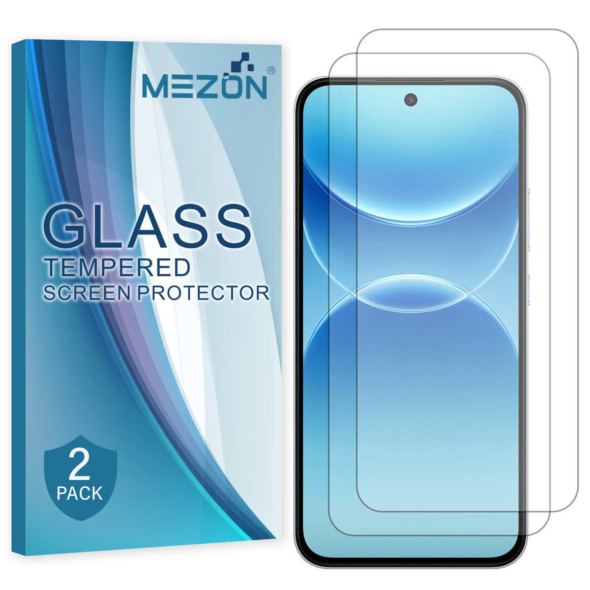 [2 Pack] MEZON Tempered Glass for OPPO A7 Pro 5G Crystal Clear Premium 9H HD Case Friendly Screen Protector (OPPO A7 Pro 5G, 9H)