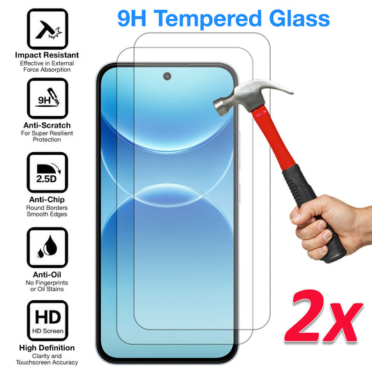 [2 Pack] MEZON Tempered Glass for OPPO A7 Pro 5G Crystal Clear Premium 9H HD Case Friendly Screen Protector (OPPO A7 Pro 5G, 9H)