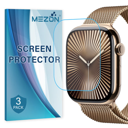 [3 Pack] MEZON Apple Watch Series 10 (42 mm) Ultra Clear TPU Film Screen Protectors Shock Absorption (Apple Watch 10 42mm, Clear)