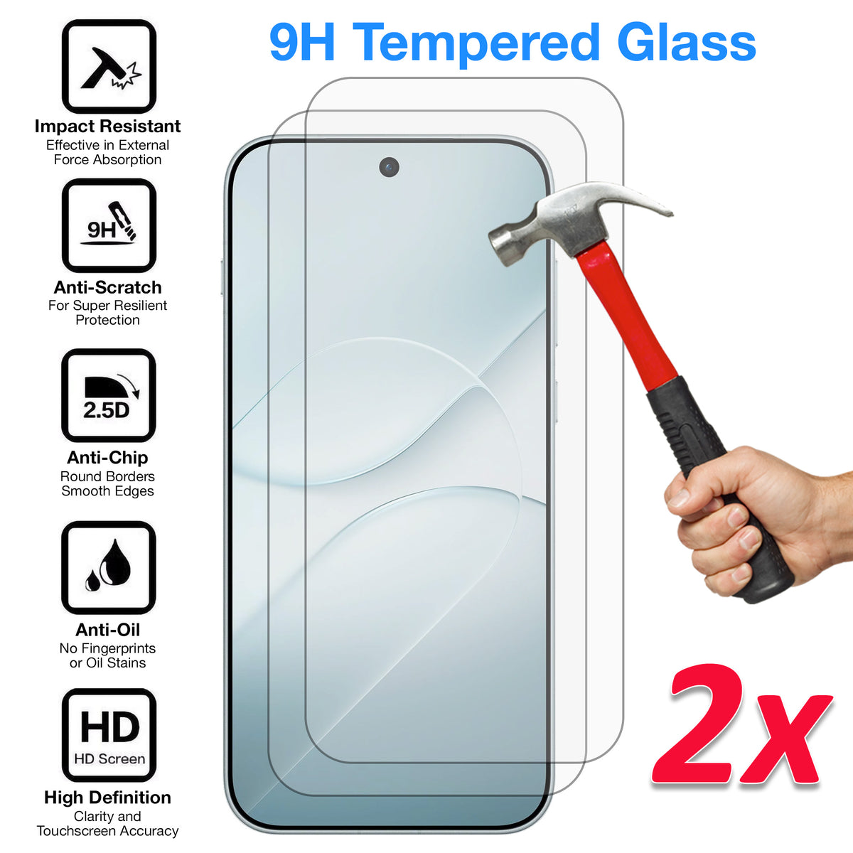 [2 Pack] MEZON Tempered Glass for OPPO Find X10 5G Crystal Clear Premium 9H HD Case Friendly Screen Protector (OPPO Find X10 5G, 9H)