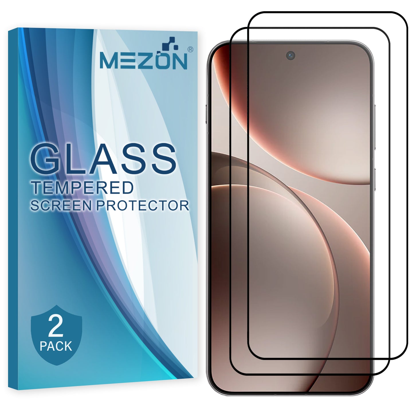 [2 Pack] MEZON OPPO Find X9 5G Full Coverage Tempered Glass Crystal Clear Premium 9H HD Screen Protector (OPPO Find X9 5G, 9H Full)