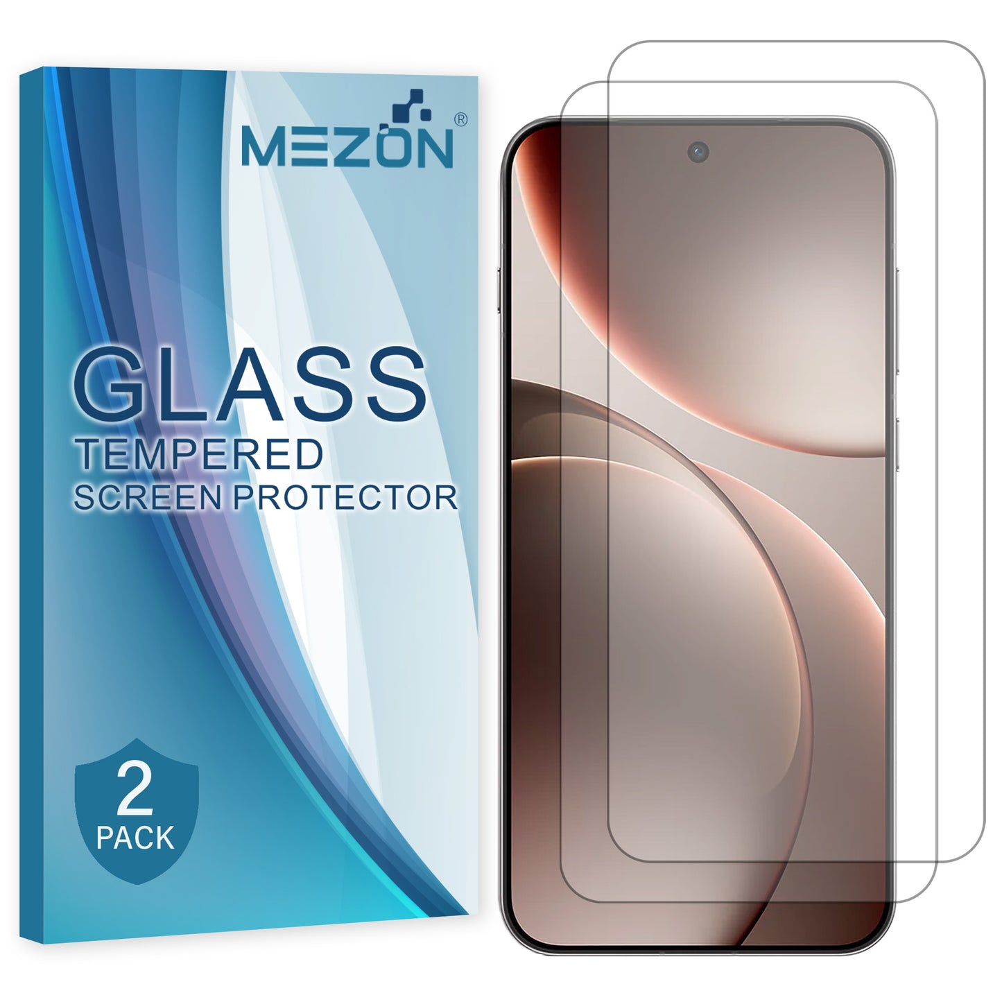 [2 Pack] MEZON Tempered Glass for OPPO Find X9 5G Crystal Clear Premium 9H HD Case Friendly Screen Protector (OPPO Find X9 5G, 9H)