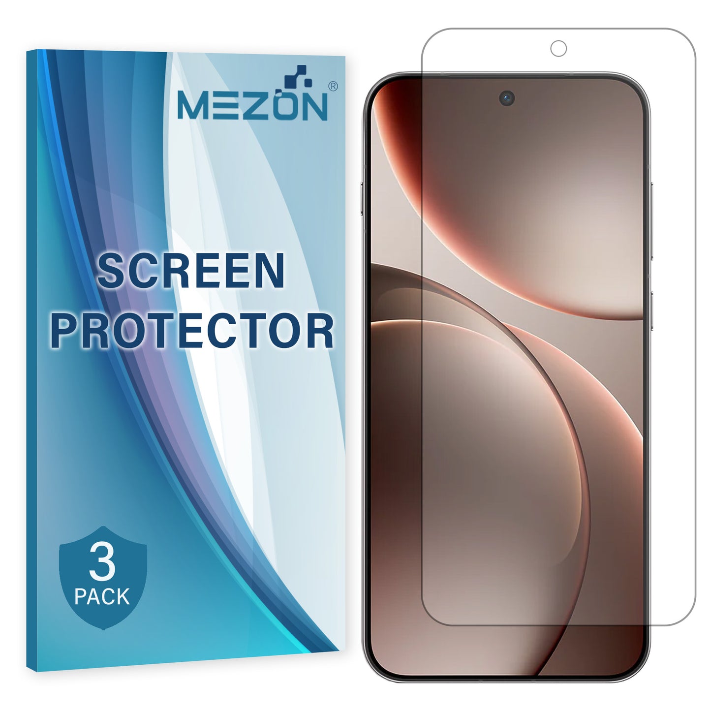 [3 Pack] MEZON OPPO Find X9 5G Clear Screen Protector Case Friendly Film (OPPO Find X9 5G, Clear)