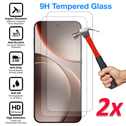 [2 Pack] MEZON Tempered Glass for OPPO Find X9 Pro 5G Crystal Clear Premium 9H HD Case Friendly Screen Protector (OPPO Find X9 Pro 5G, 9H)
