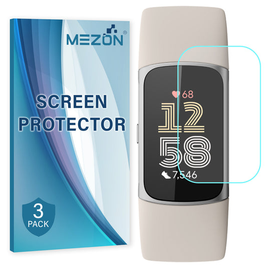 [3 Pack] MEZON Fitbit Charge 6 Ultra Clear Screen Protector TPU Film for Fitness Tracker Shock Absorption (Charge 6, Clear)