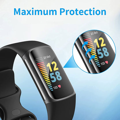 [3 Pack] MEZON Fitbit Charge 6 Ultra Clear Screen Protector TPU Film for Fitness Tracker Shock Absorption (Charge 6, Clear)