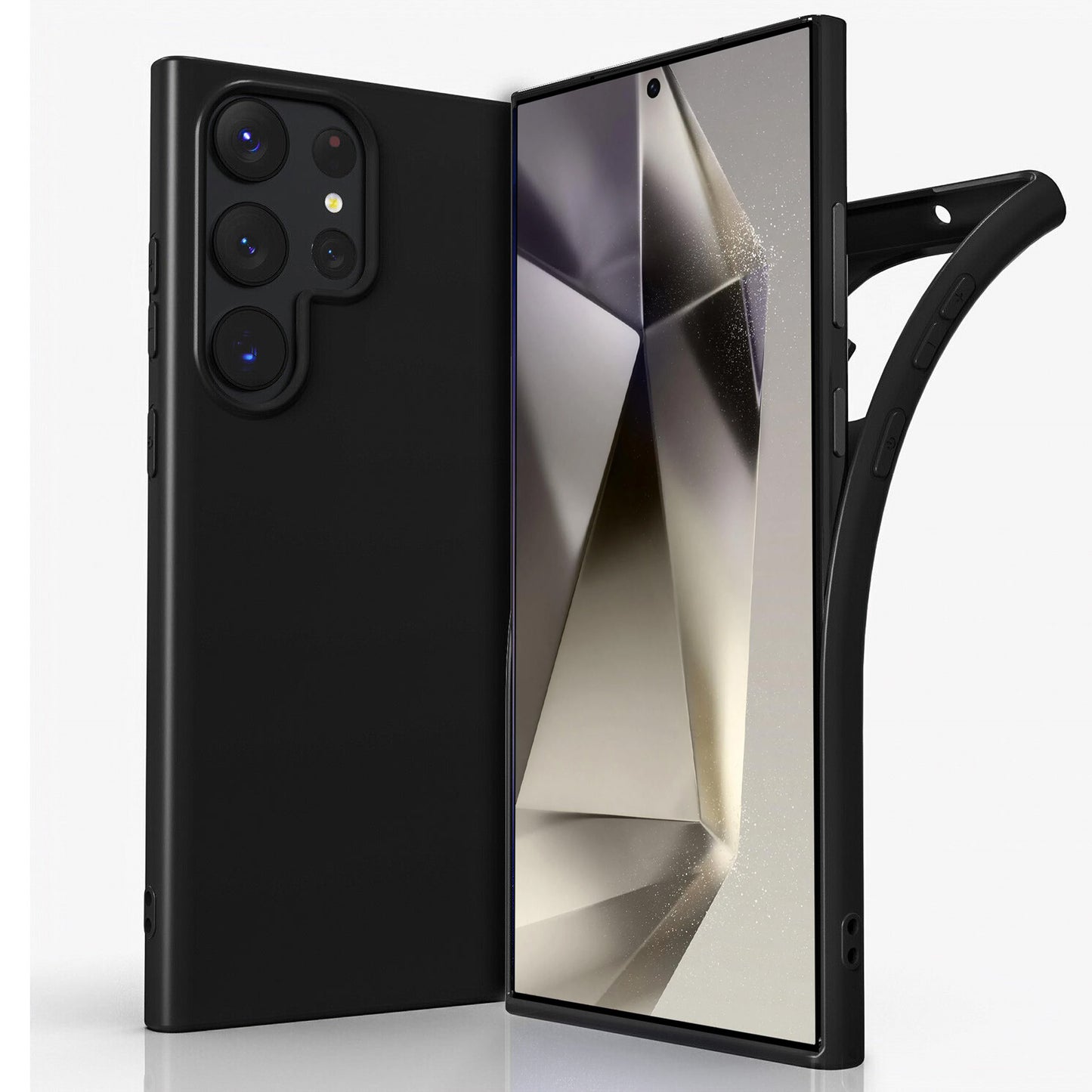 MEZON Samsung Galaxy S24 Ultra (6.8") Slim Black Premium TPU Gel Back Case – Shock Absorption (Galaxy S24 Ultra, Gel Black)