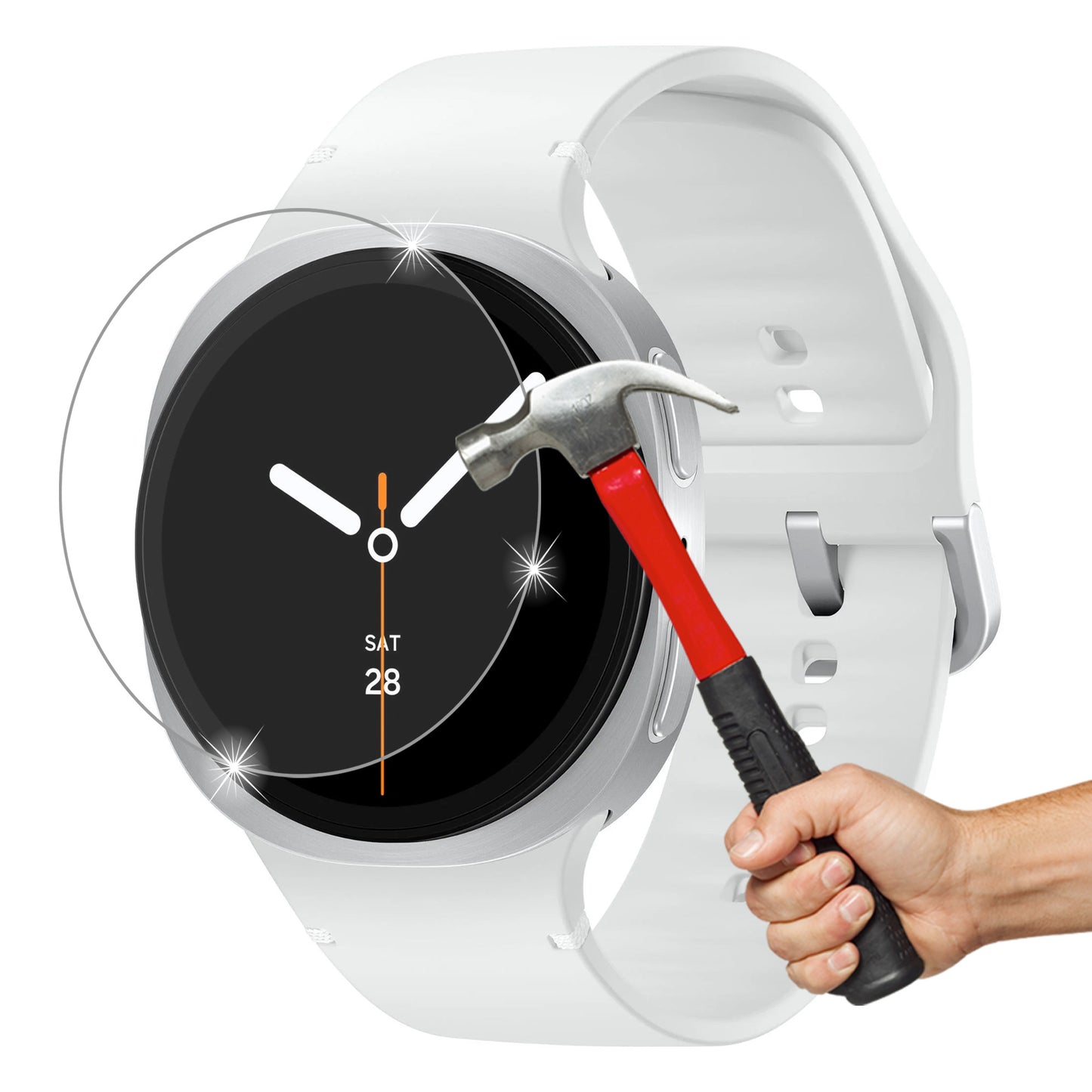 [2 Pack] MEZON Samsung Galaxy Watch8 (40 mm) Premium Tempered Glass Protector Shock Absorption (Galaxy Watch8 40mm, 9H)