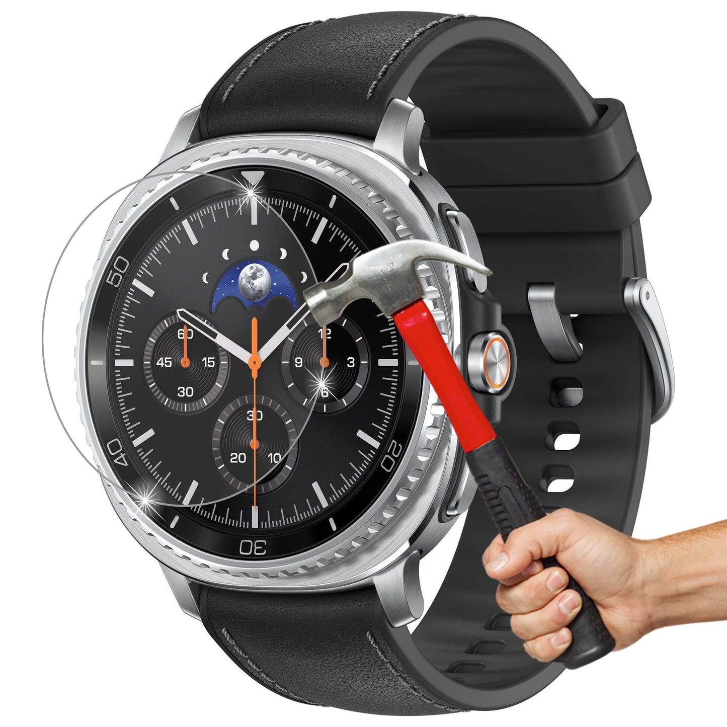 [2 Pack] MEZON Samsung Galaxy Watch8 Classic (46 mm) Premium Tempered Glass Protector Shock Absorption (Galaxy Watch8 Classic 46mm, 9H)