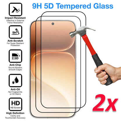 [2 Pack] MEZON HONOR 600 5G Full Coverage Tempered Glass Crystal Clear Premium 9H HD Screen Protector