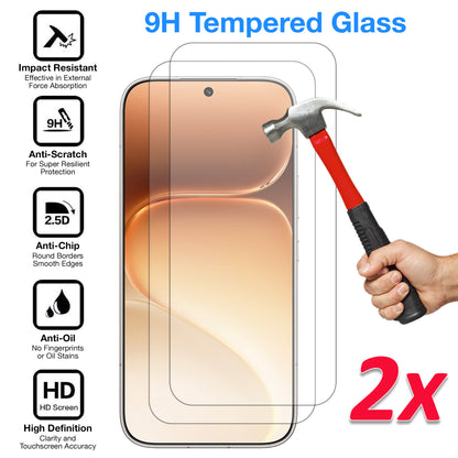 [2 Pack] MEZON Tempered Glass for HONOR 600 5G Crystal Clear Premium 9H HD Case Friendly Screen Protector
