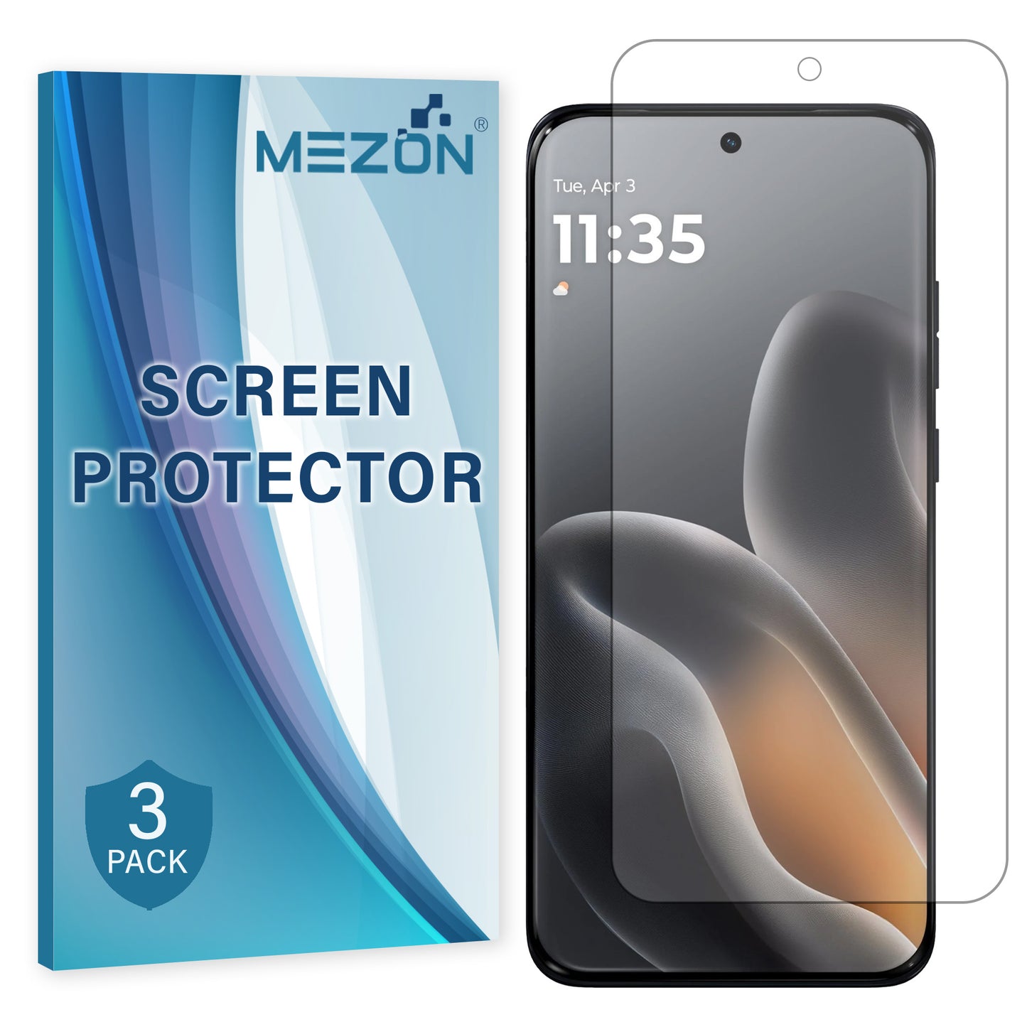 [3 Pack] MEZON Motorola Edge 70 Fusion 5G Premium Hydrogel Clear Edge-to-Edge Full Coverage Screen Protector Film