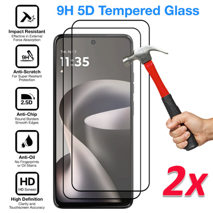 [2 Pack] MEZON Motorola Moto G37 5G Full Coverage Tempered Glass Crystal Clear Premium 9H HD Screen Protector
