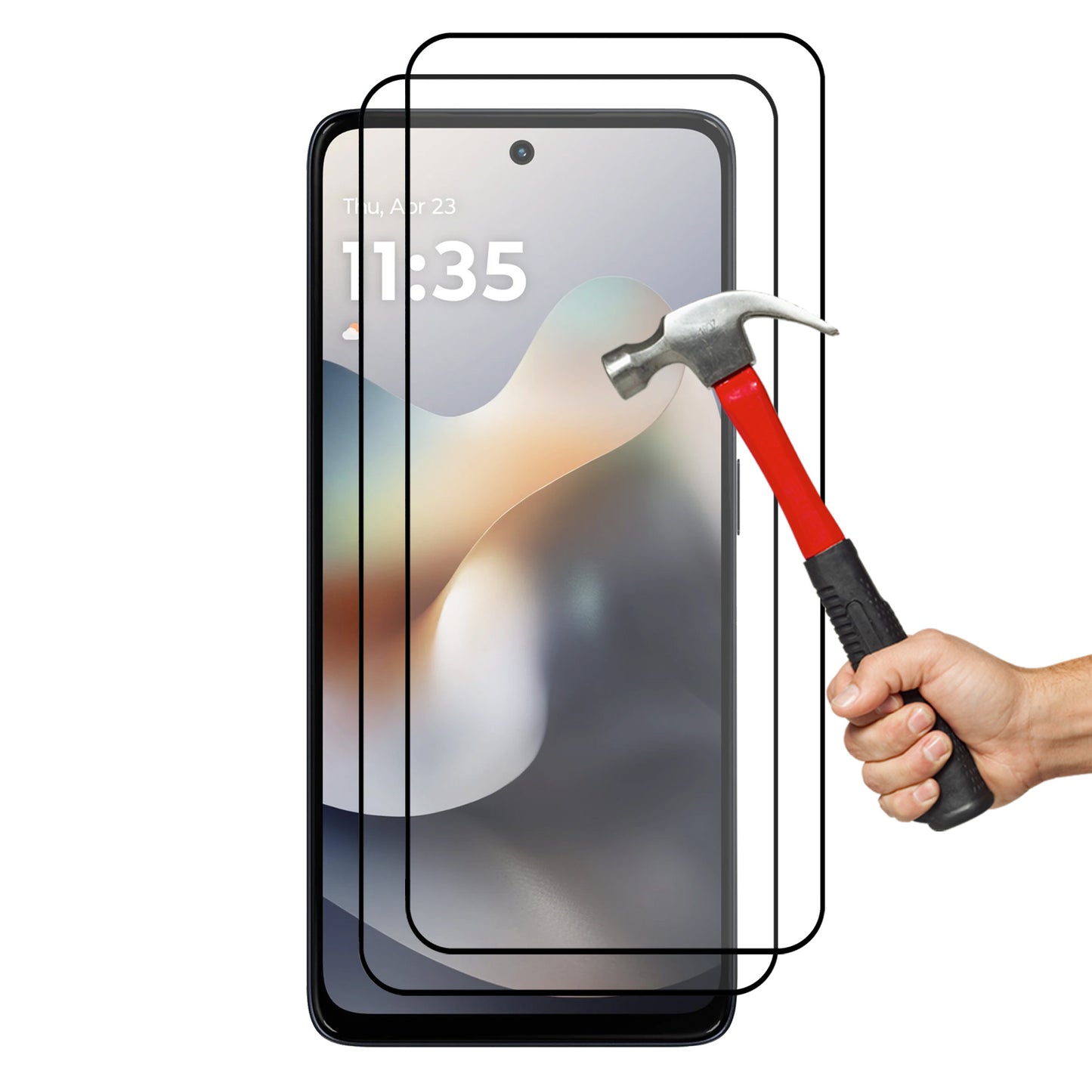 [2 Pack] MEZON Motorola Moto G56 5G Full Coverage Tempered Glass Crystal Clear Premium 9H HD Screen Protector