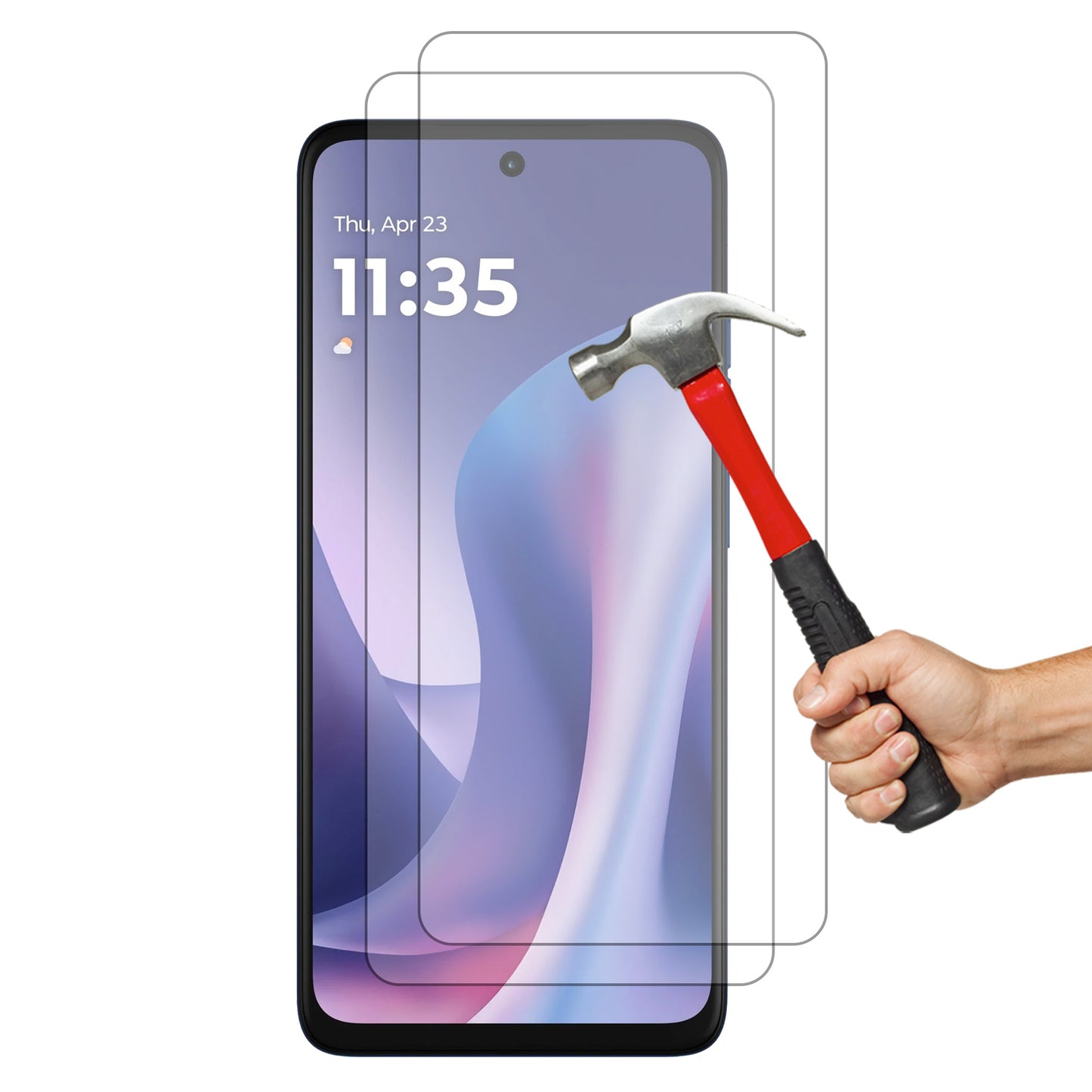[2 Pack] MEZON Tempered Glass for Motorola Moto G57 5G Crystal Clear Premium 9H HD Case Friendly Screen Protector
