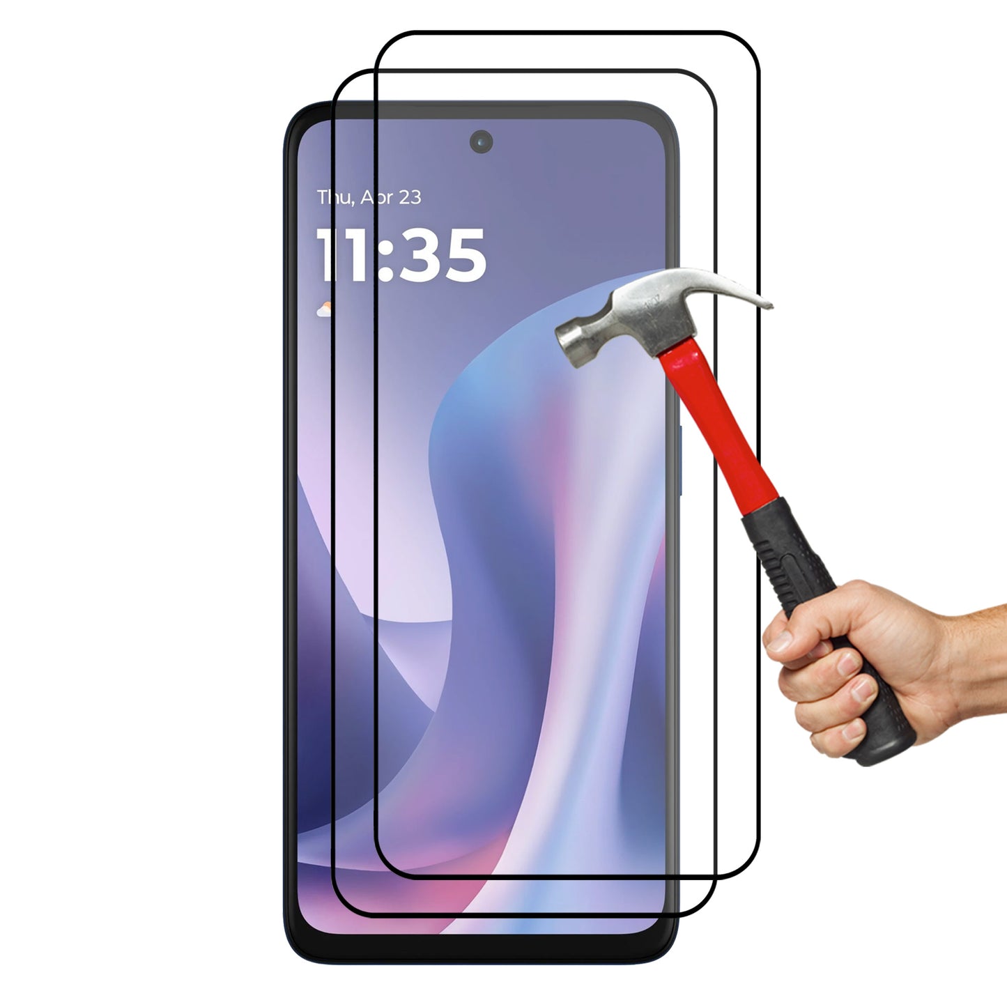 [2 Pack] MEZON Motorola Moto G57 5G Full Coverage Tempered Glass Crystal Clear Premium 9H HD Screen Protector