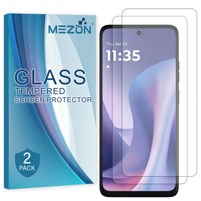 [2 Pack] MEZON Tempered Glass for Motorola Moto G57 5G Crystal Clear Premium 9H HD Case Friendly Screen Protector