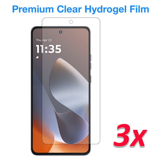 [3 Pack] MEZON Motorola G86 Power 5G Premium Hydrogel Clear Edge-to-Edge Full Coverage Screen Protector Film