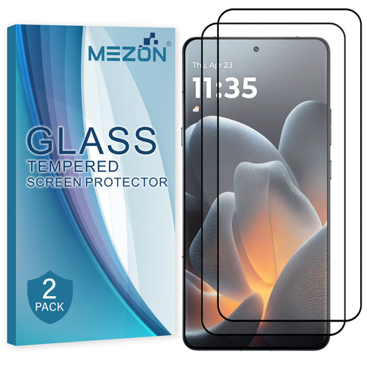 [2 Pack] MEZON Motorola Signature 5G Full Coverage Tempered Glass Crystal Clear Premium 9H HD Screen Protector