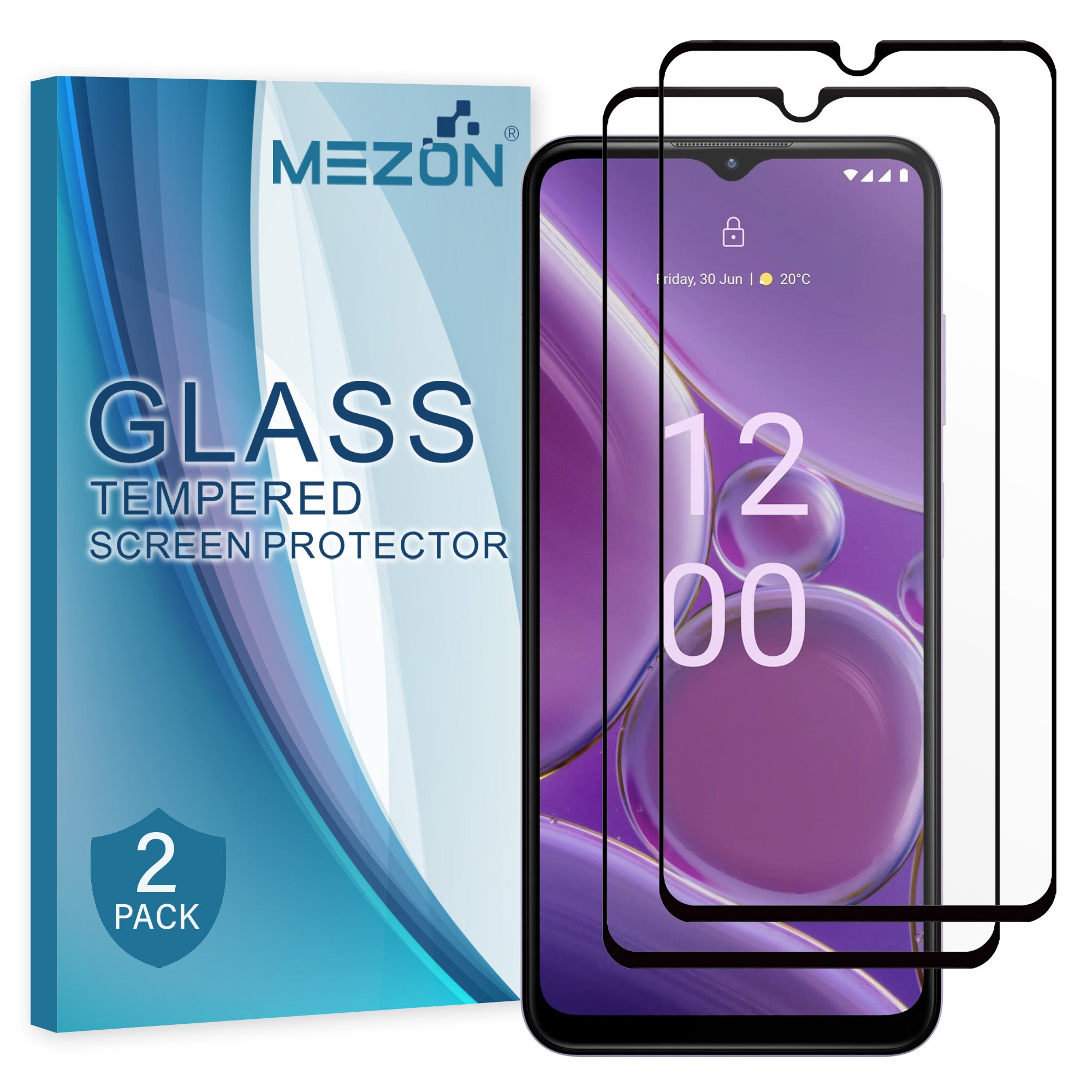 [2 Pack] MEZON Nokia G42 5G Full-Cover 9H Tempered Glass