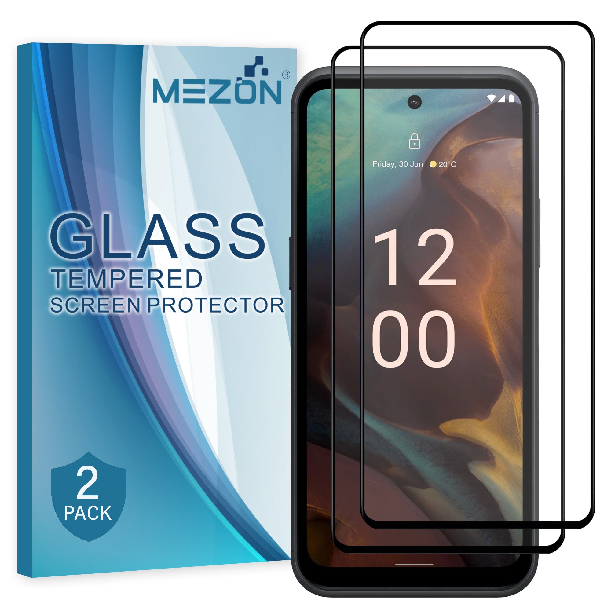 [2 Pack] MEZON Nokia XR21 Full-Cover 9H Tempered Glass