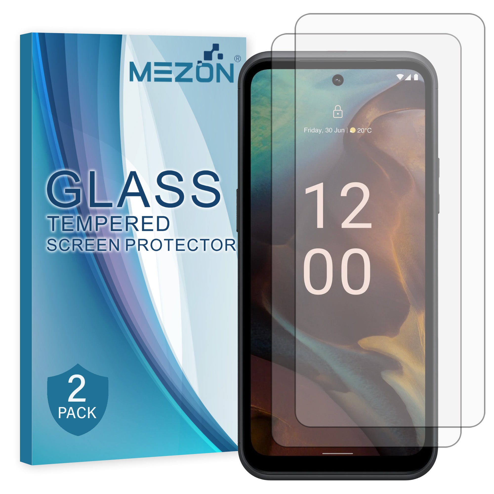 [2 Pack] MEZON Nokia XR21 Case-Friendly 9H Tempered Glass