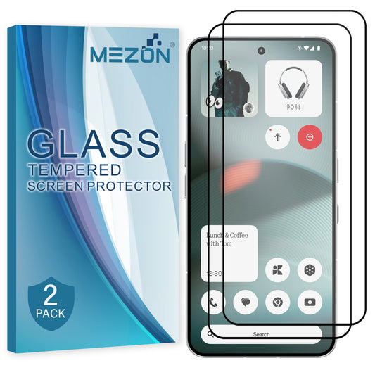 [2 Pack] MEZON Nothing Phone (3) Full Coverage Tempered Glass Crystal Clear Premium 9H HD Screen Protector (Nothing 3, 9H Full)