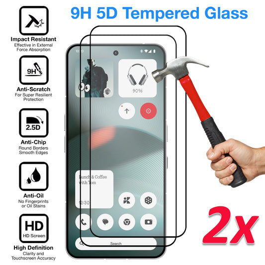 [2 Pack] MEZON Nothing Phone (3) Full Coverage Tempered Glass Crystal Clear Premium 9H HD Screen Protector (Nothing 3, 9H Full)