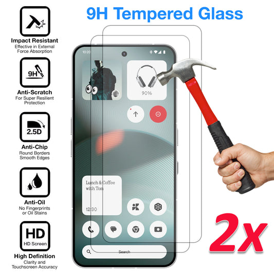 [2 Pack] MEZON Nothing Phone (3) Tempered Glass Crystal Clear Premium 9H HD Case Friendly Screen Protector (Nothing 3, 9H)