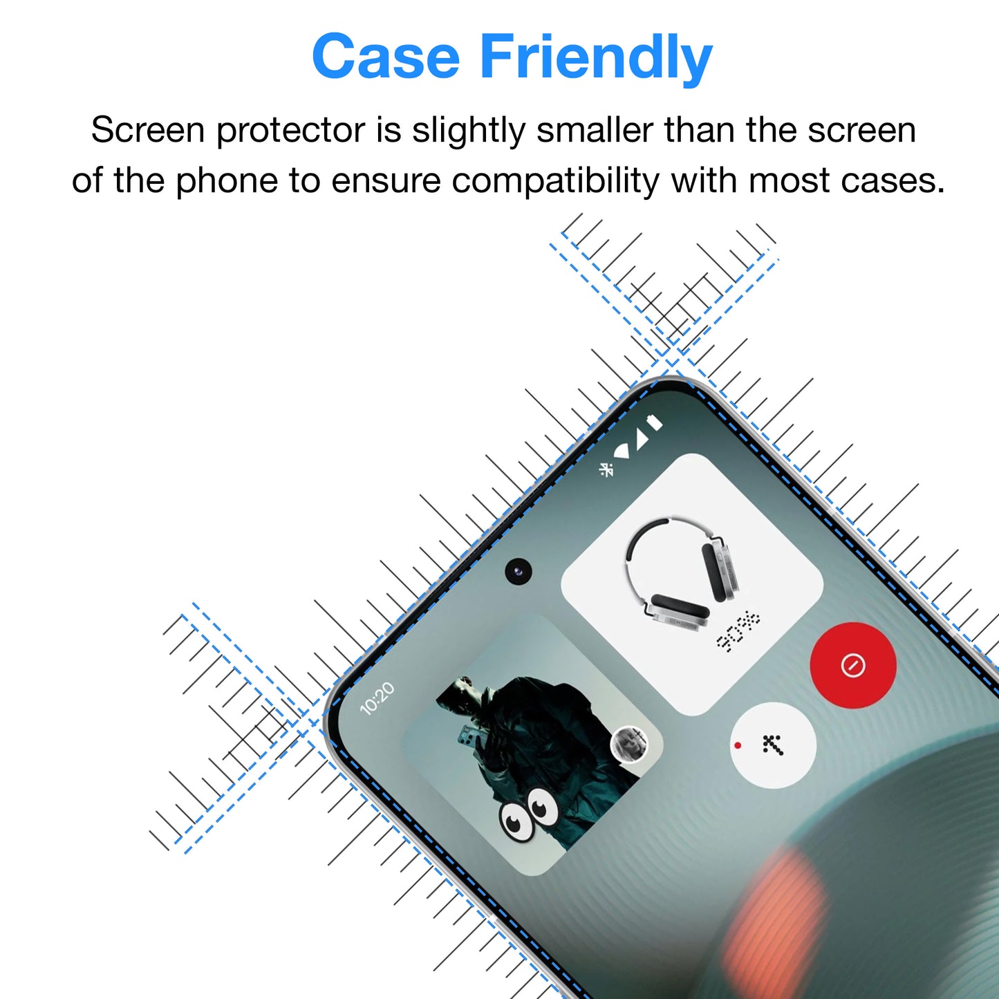 [2 Pack] MEZON Nothing Phone (3) Tempered Glass Crystal Clear Premium 9H HD Case Friendly Screen Protector (Nothing 3, 9H)