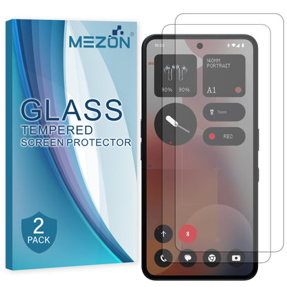 [2 Pack] MEZON Nothing Phone (3a) Pro Tempered Glass Crystal Clear Premium 9H HD Case Friendly Screen Protector (Nothing 3a Pro, 9H)