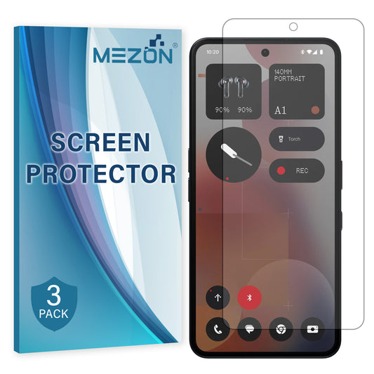 [3 Pack] MEZON Nothing Phone (3a) Pro Ultra Clear Screen Protector Case Friendly Film (Nothing 3a Pro, Clear)