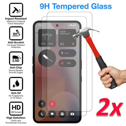 [2 Pack] MEZON Nothing Phone (3a) Pro Tempered Glass Crystal Clear Premium 9H HD Case Friendly Screen Protector (Nothing 3a Pro, 9H)