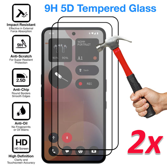 [2 Pack] MEZON Nothing Phone (3a) Pro Full Coverage Tempered Glass Crystal Clear Premium 9H HD Screen Protector (Nothing 3a Pro, 9H Full)