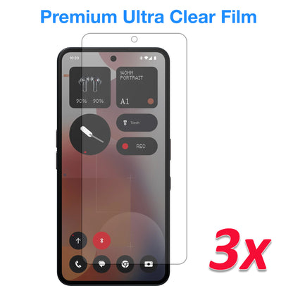 [3 Pack] MEZON Nothing Phone (3a) Pro Ultra Clear Screen Protector Case Friendly Film (Nothing 3a Pro, Clear)