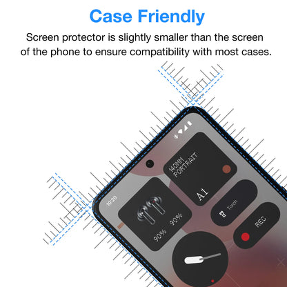 [2 Pack] MEZON Nothing Phone (3a) Pro Tempered Glass Crystal Clear Premium 9H HD Case Friendly Screen Protector (Nothing 3a Pro, 9H)