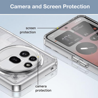 MEZON Nothing Phone (3a) Pro Ultra Slim Crystal Clear Premium TPU Gel Back Case – Shock Absorption, Wireless Charging Compatible