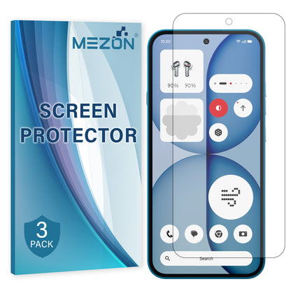 [3 Pack] MEZON Nothing Phone (4a) Ultra Clear Screen Protector Case Friendly Film (Nothing 4a, Clear)