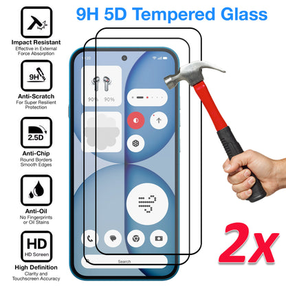[2 Pack] MEZON Nothing Phone (4a) Full Coverage Tempered Glass Crystal Clear Premium 9H HD Screen Protector (Nothing 4a, 9H Full)