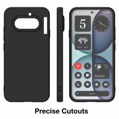 MEZON Nothing Phone (4a) Ultra Slim Black Premium TPU Gel Back Case – Shock Absorption, Wireless Charging Compatible