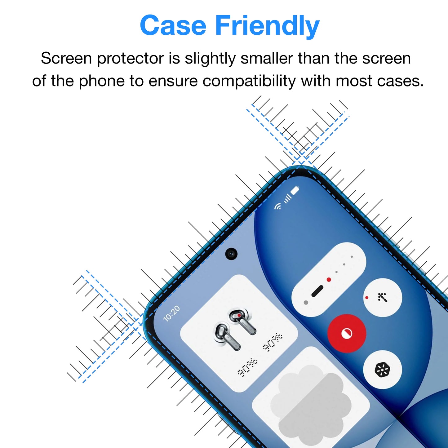 [2 Pack] MEZON Nothing Phone (4a) Tempered Glass Crystal Clear Premium 9H HD Case Friendly Screen Protector (Nothing 4a, 9H)