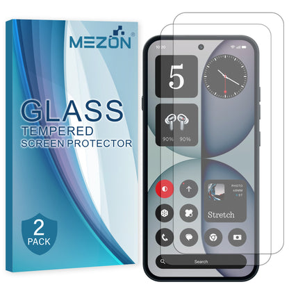 [2 Pack] MEZON Nothing Phone (4a) Pro Tempered Glass Crystal Clear Premium 9H HD Case Friendly Screen Protector (Nothing 4a Pro, 9H)