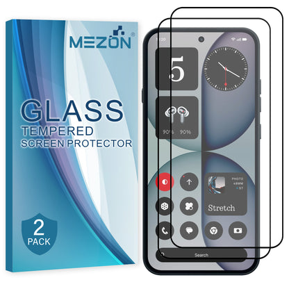 [2 Pack] MEZON Nothing Phone (4a) Pro Full Coverage Tempered Glass Crystal Clear Premium 9H HD Screen Protector (Nothing 4a Pro, 9H Full)