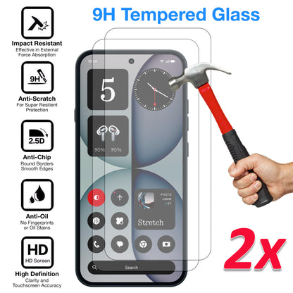 [2 Pack] MEZON Nothing Phone (4a) Pro Tempered Glass Crystal Clear Premium 9H HD Case Friendly Screen Protector (Nothing 4a Pro, 9H)