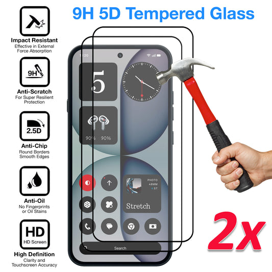 [2 Pack] MEZON Nothing Phone (4a) Pro Full Coverage Tempered Glass Crystal Clear Premium 9H HD Screen Protector (Nothing 4a Pro, 9H Full)