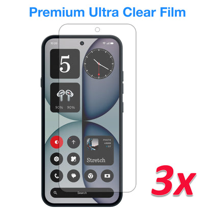 [3 Pack] MEZON Nothing Phone (4a) Pro Ultra Clear Screen Protector Case Friendly Film (Nothing 4a Pro, Clear)